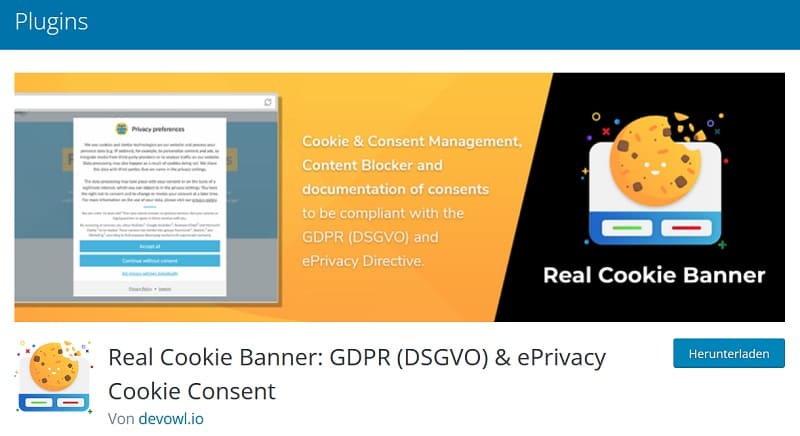 Real Cookie Banner Plugin DSGVO WordPress